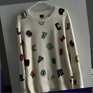 Rowing Blazers Cream Sweat Shirt with Colorful Letter Print